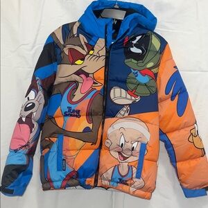 Members Only Kids Cartoon Puffer Jacket - Blue, Orange, Brown